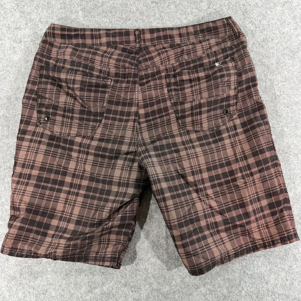 Ezekiel Aersa Hybrid Board Shorts Brown Plaid 36 Mens Quick Dry Casual